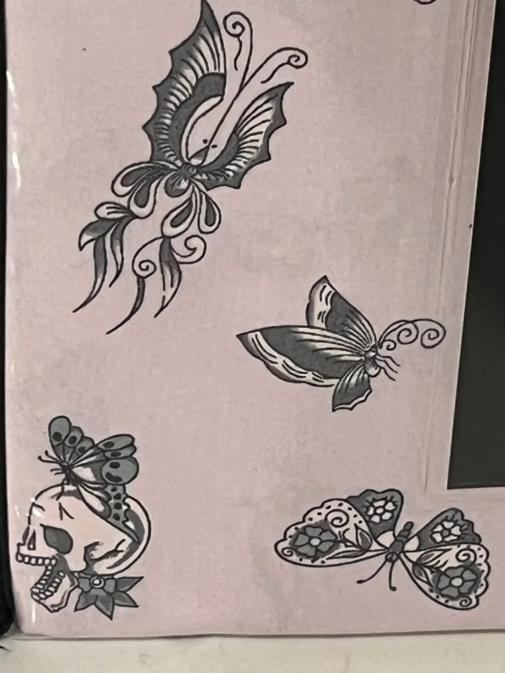 ED HARDY KING Sheet Set 6pc New Tattoo Skull Butterfly Goth Y2K Grunge Lavender